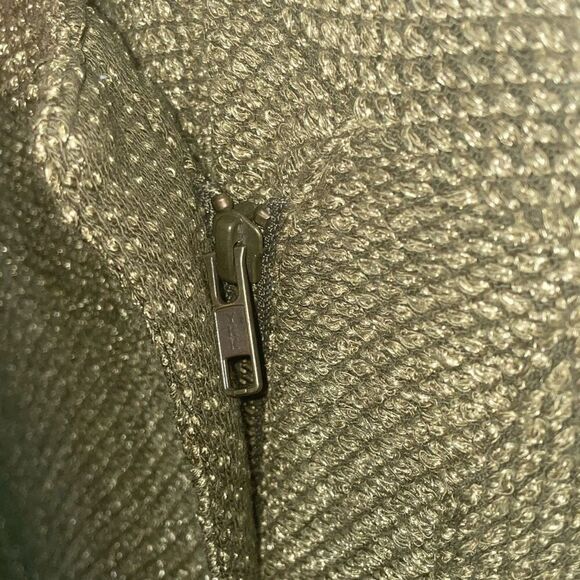 Halogen olive green asymmetrical zip up collared jacket sweater size small - Picture 9 of 11